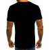 Casual O Neck Cartoon Print Black Men T-shirt