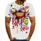 Casual O Neck Cartoon Print White Men T-shirt