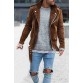 Street Fashion Men's Jacket Solid Color Lapel Zip Jacket