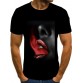 Casual O Neck Cartoon Print Black Men T-shirt